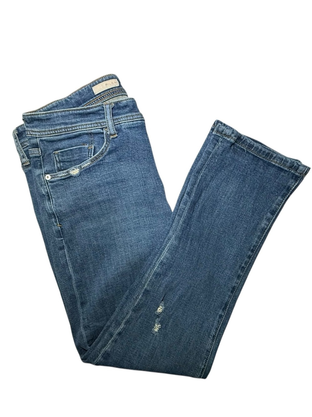 Pilcro Anthropologie Slim Boyfriend Jeans Medium Wash Distressed Stretch 31